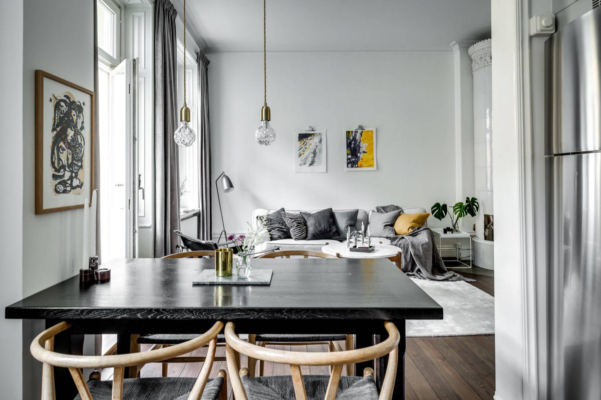 Un appartement classique chic à Stockholm