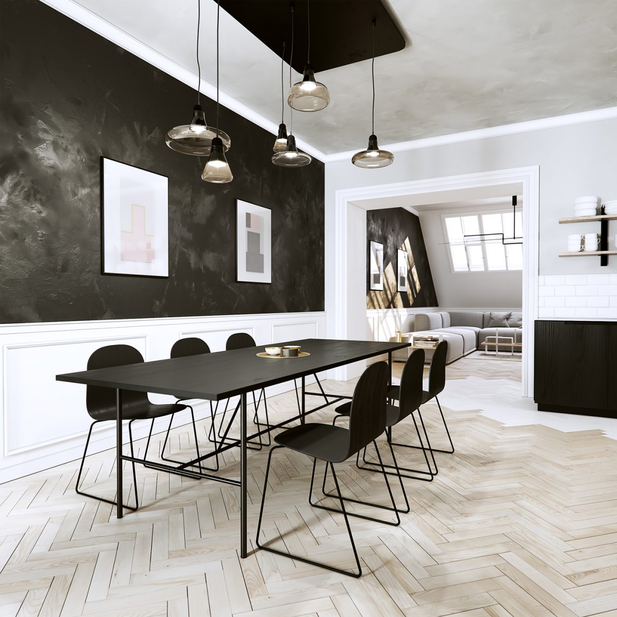 Un appartement design en noir et blanc