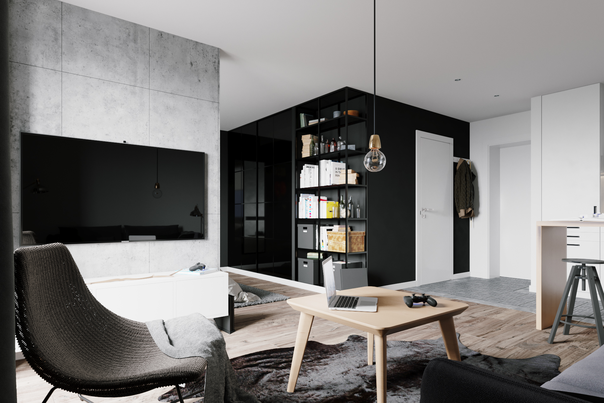 Un appartement au design masculin pour un célibataire