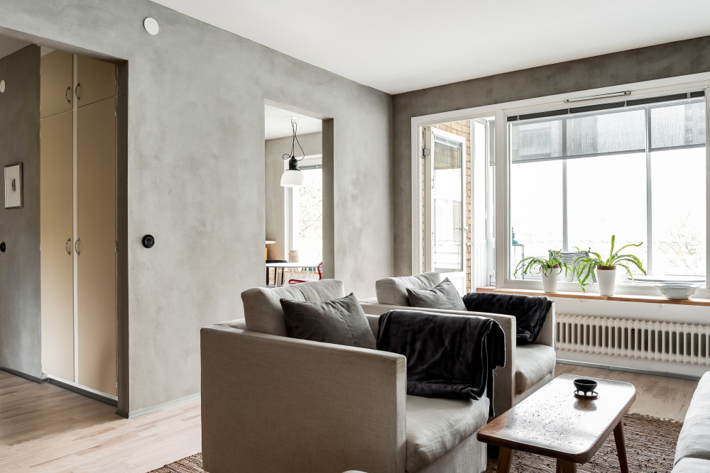 Un appartement des années 60 rénové couleur béton — free download