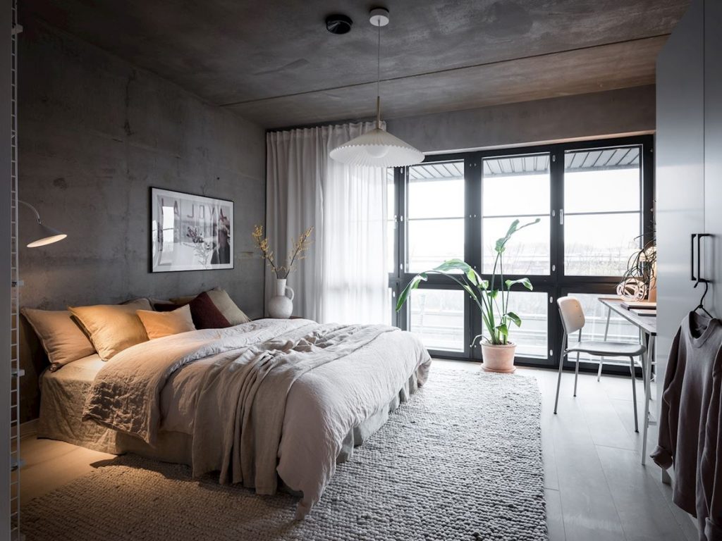 Un appartement de 46m2 à la décoration béton