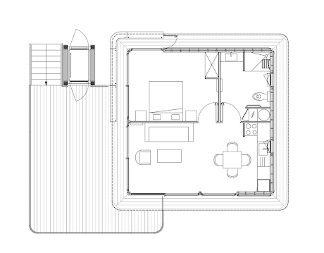 tiny house de 50m2 : plan