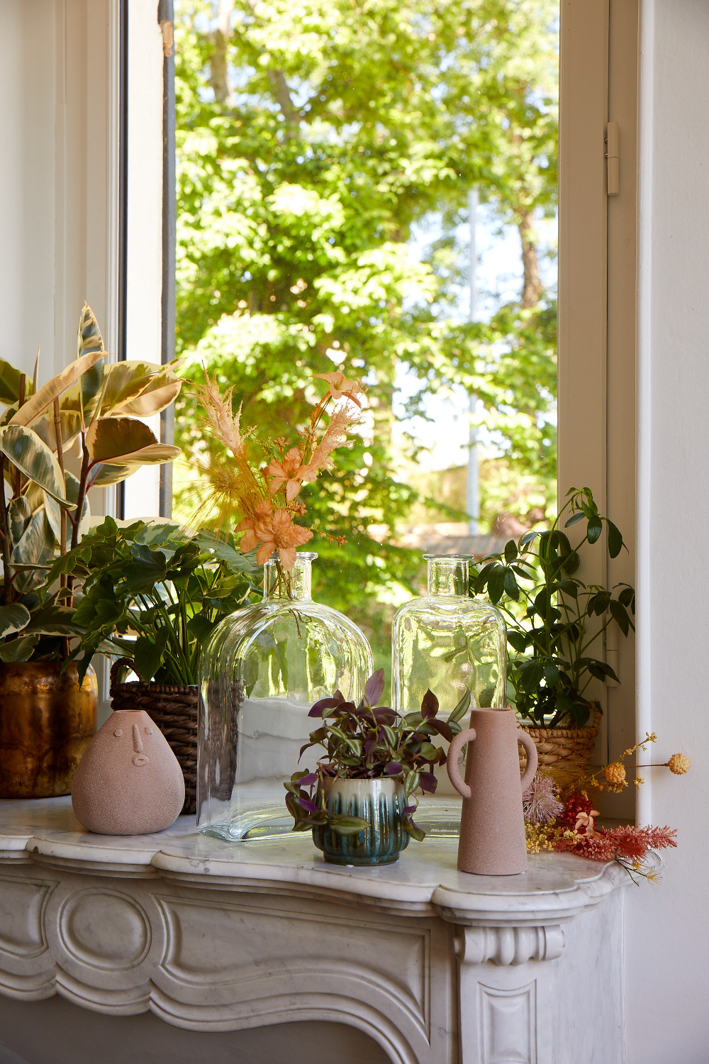 salon décoration vintage et plantes