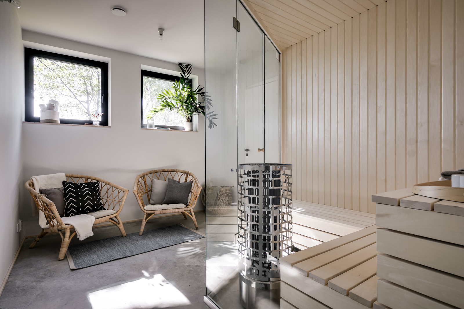 sauna dans maison individuelle