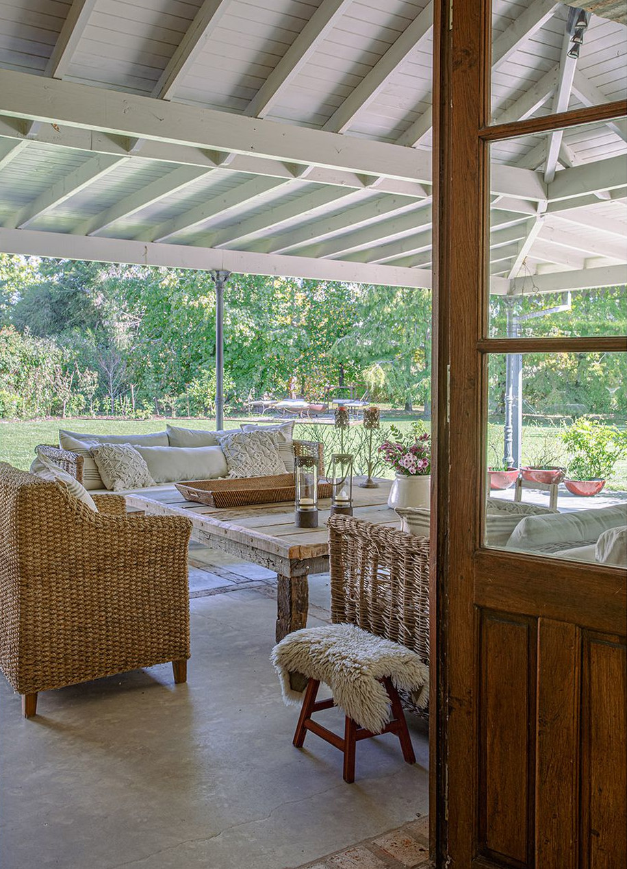 terrasse couverte maison de campagne