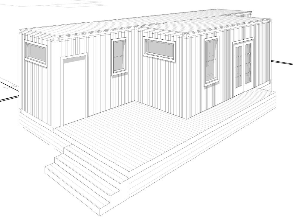 vue architecte mini maison container de 45m2