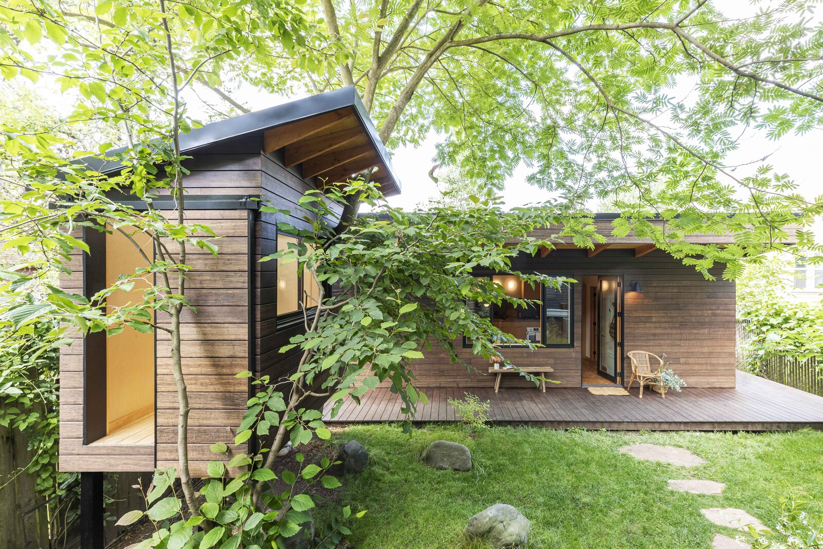 façade mini maison en bois préfabriquée design