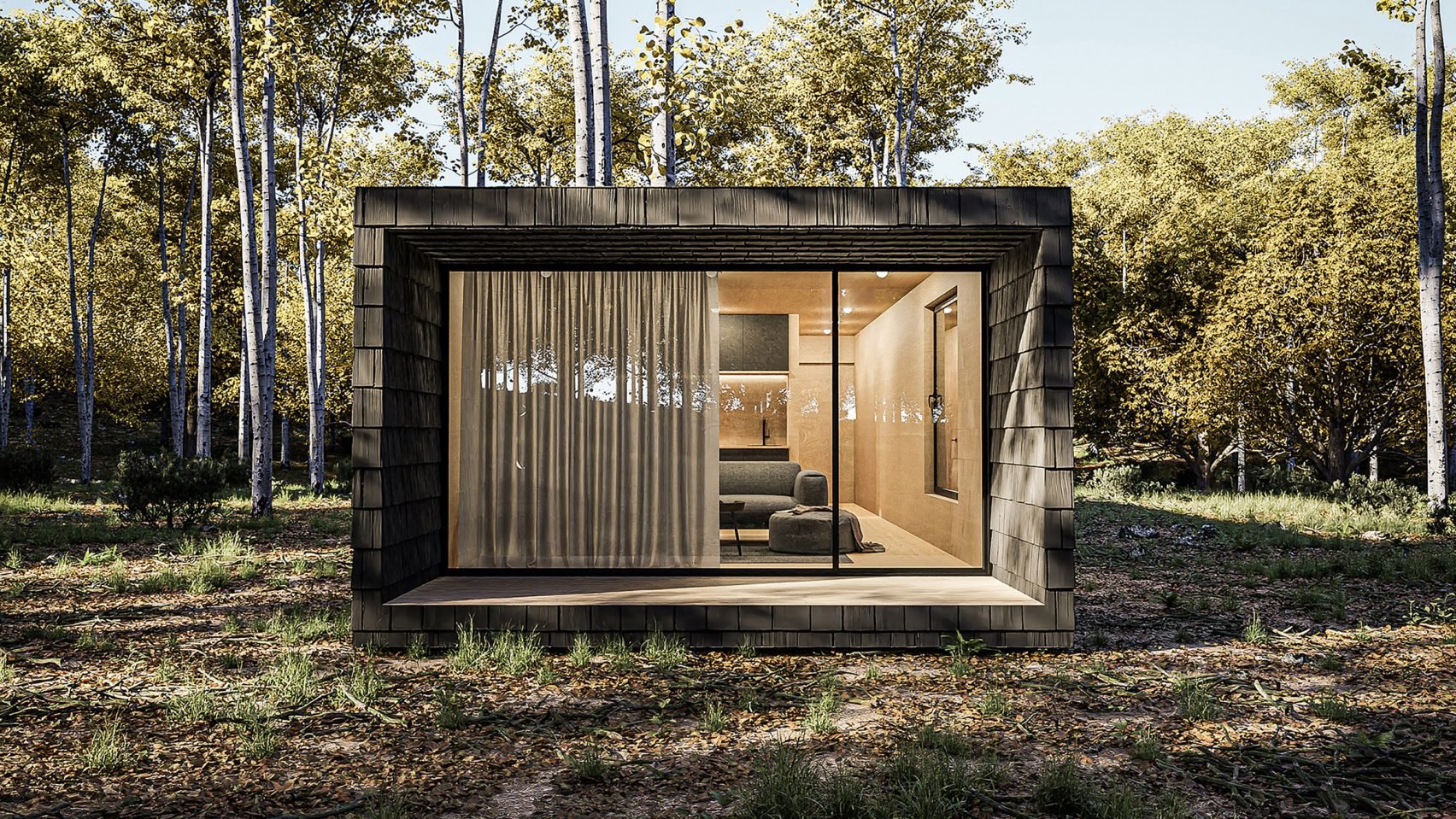 façade mini maison en bois hors reseaux