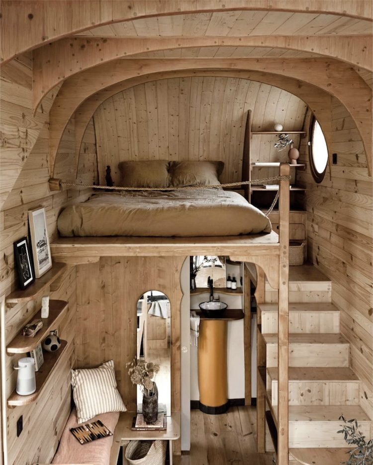 chambre tiny house en bois