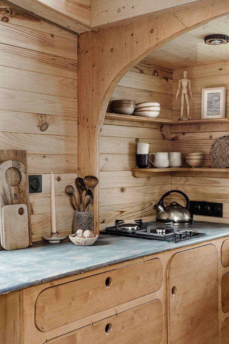 cuisine tiny house en bois
