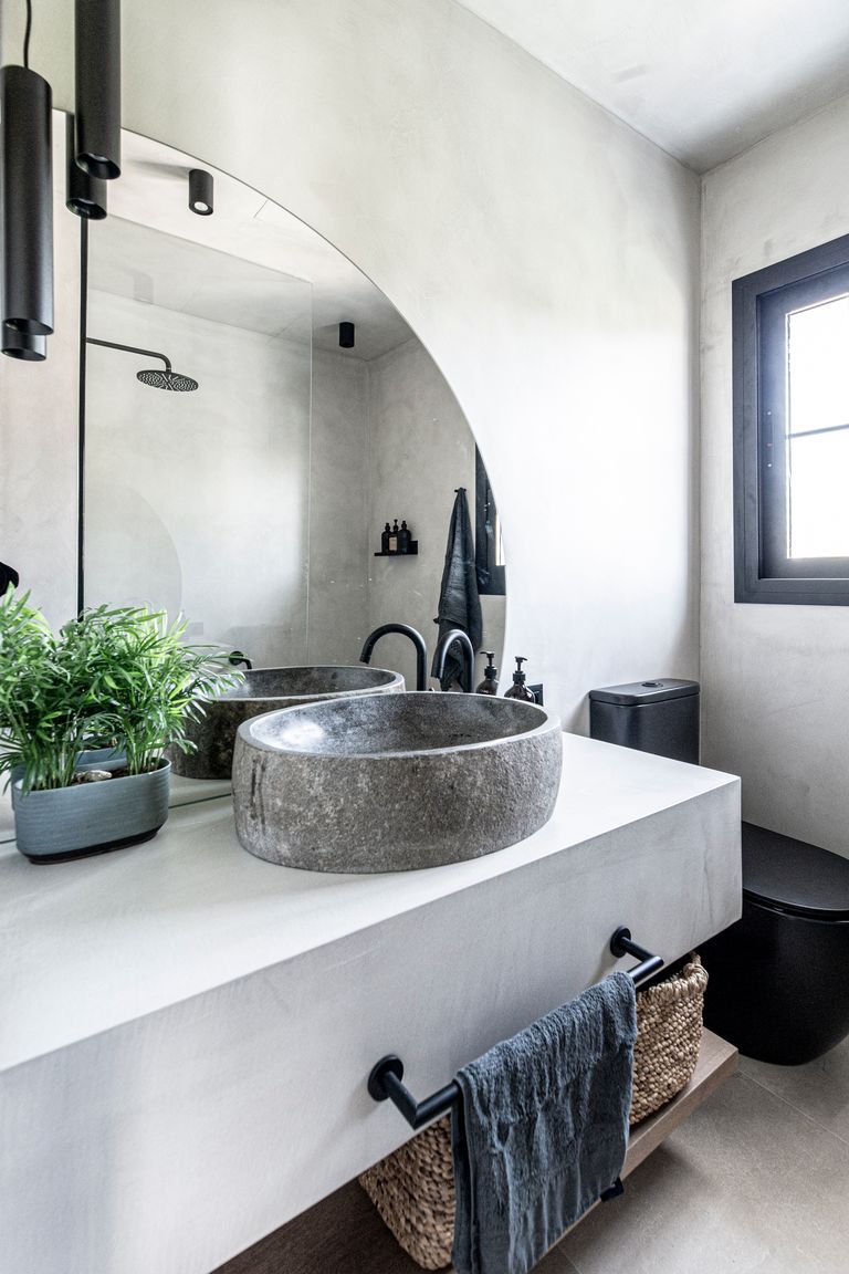 salle de bain vasque en pierre