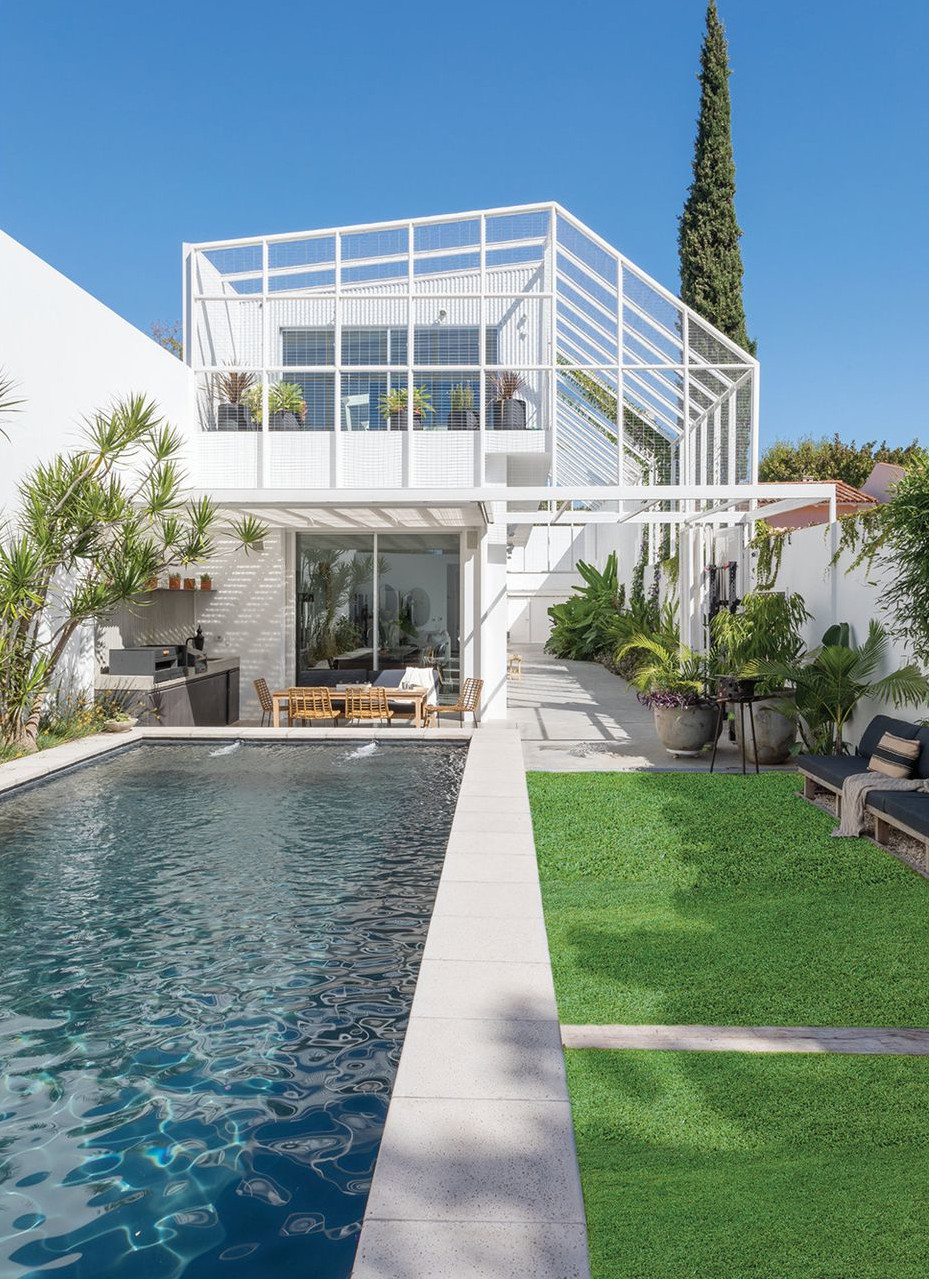 jardin avec piscine maison d'architecte