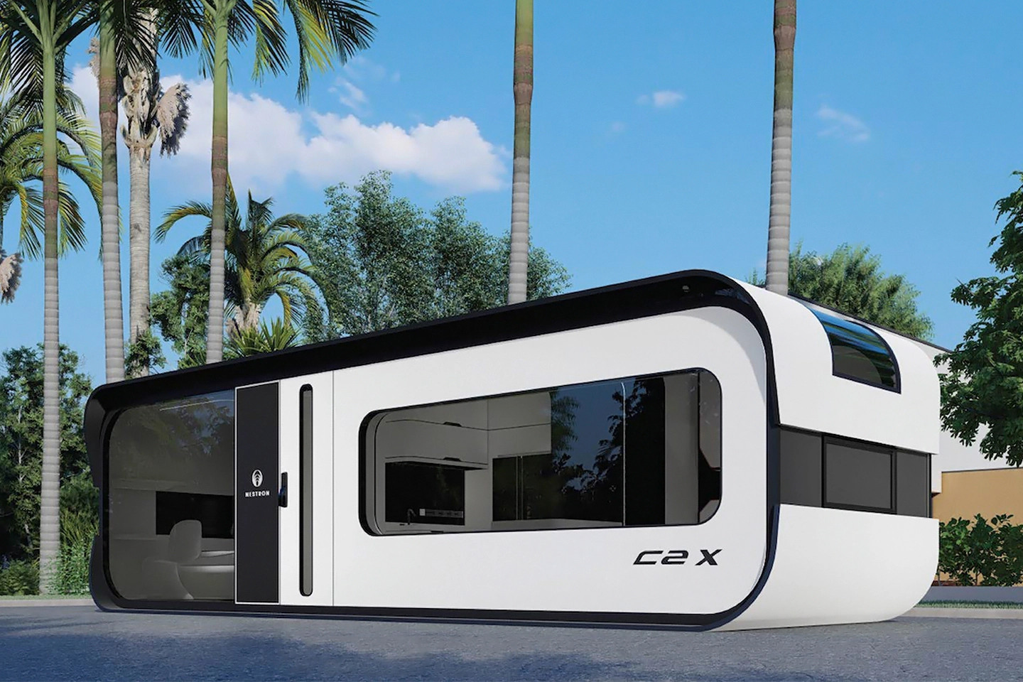 Une mini maison de 35m2 pour 4 dessinée comme une capsule futuriste
