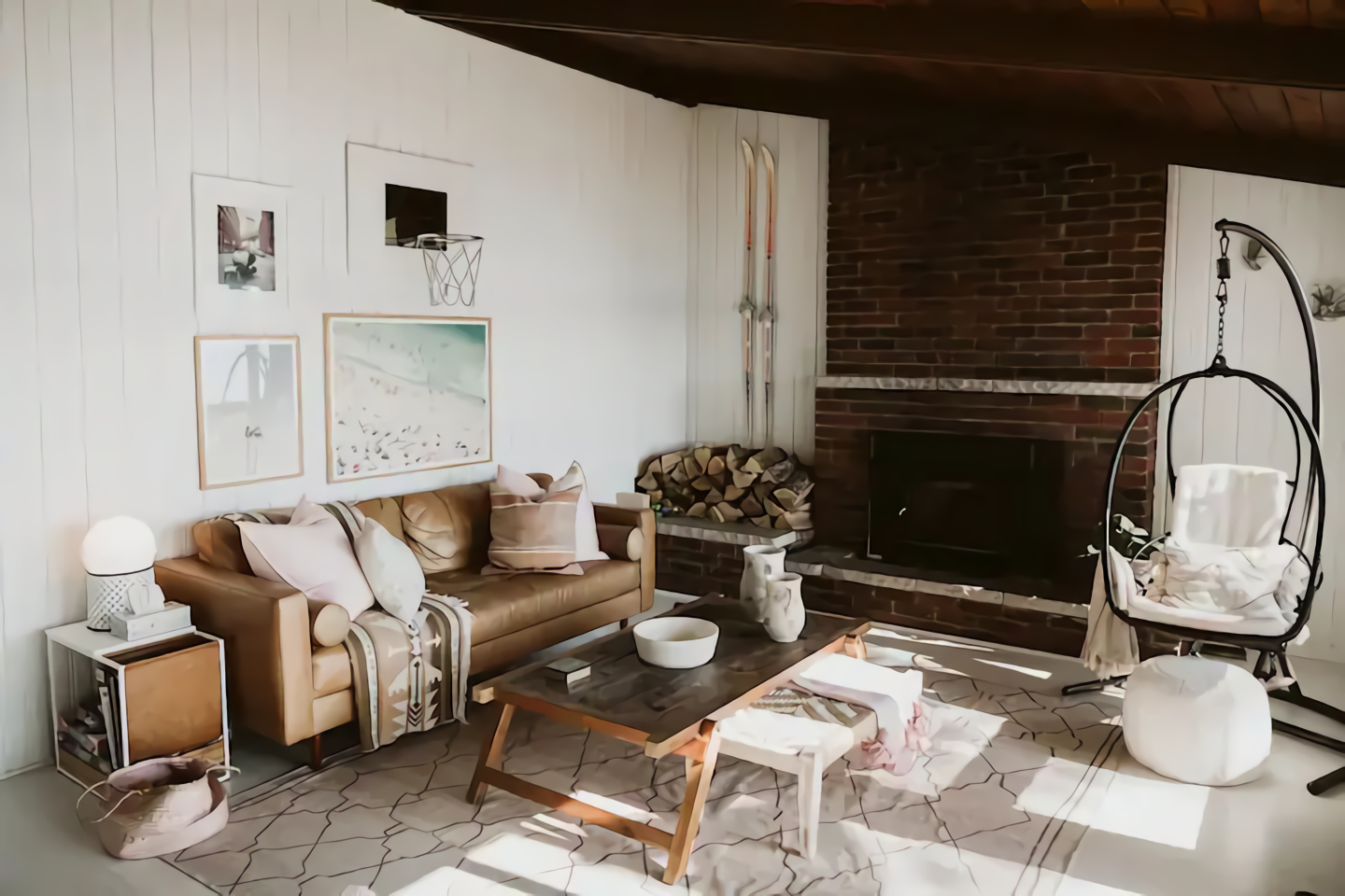 Living room with fireplace