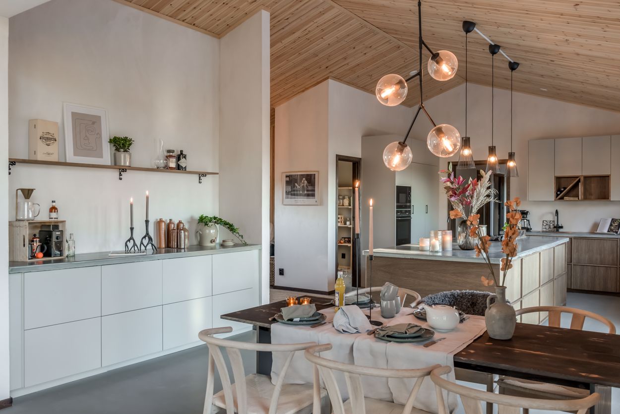 salle à manger et cuisine décoration contemporaine maison en bois
