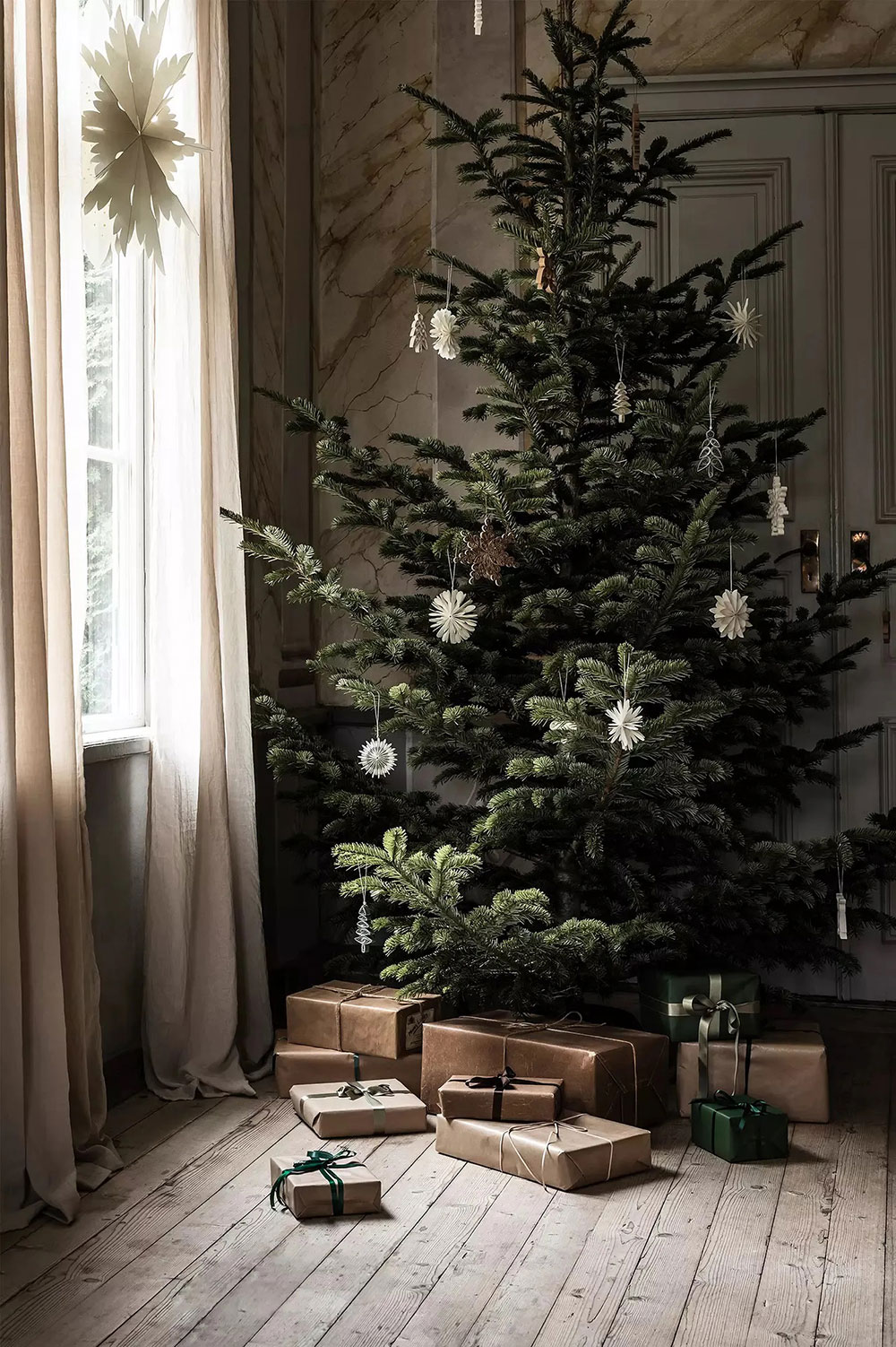 salon vintage avec décoration Noël