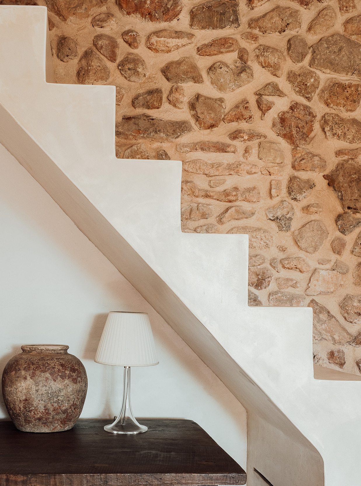 escalier maison en pierres Majorque