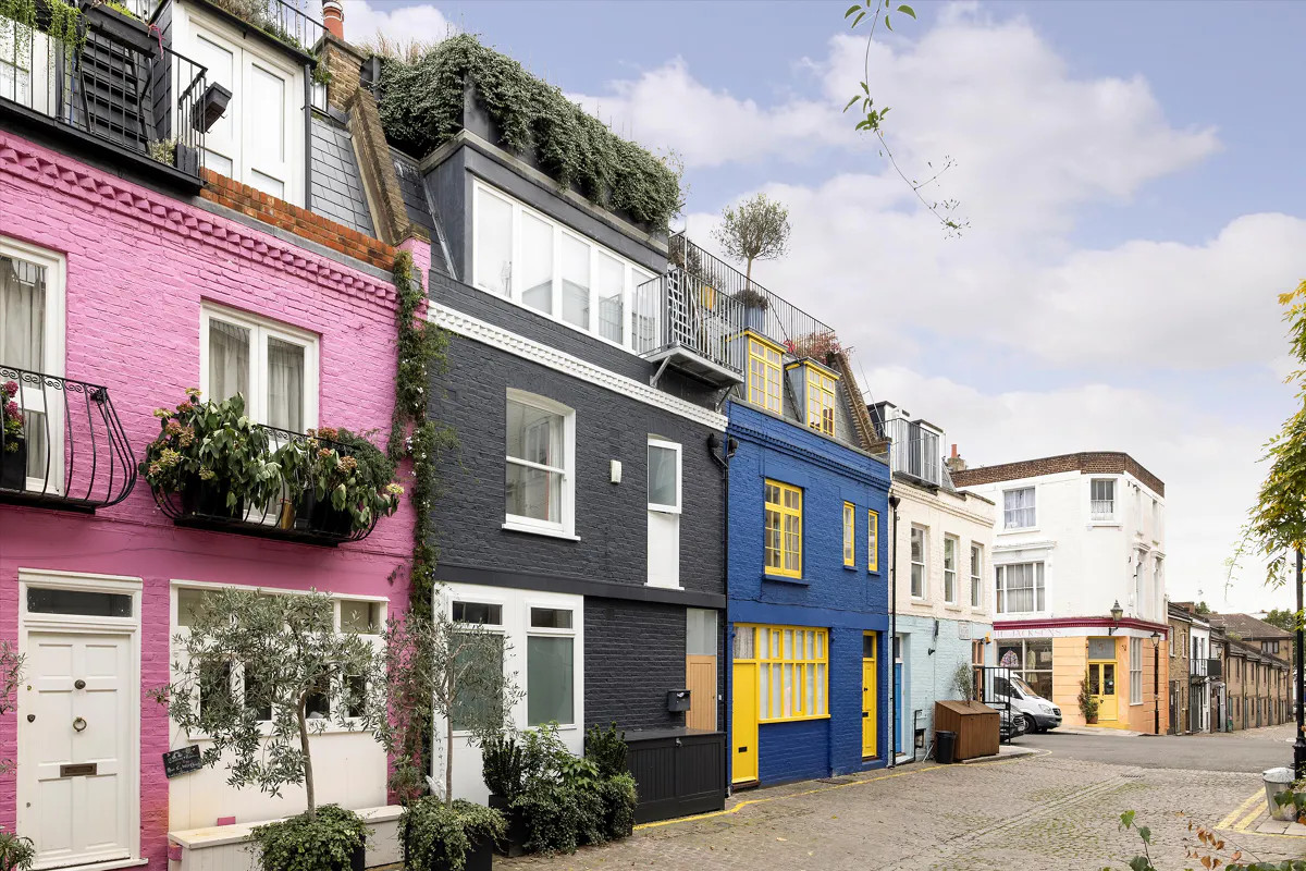façades maisons rue Notting Hill à Londres