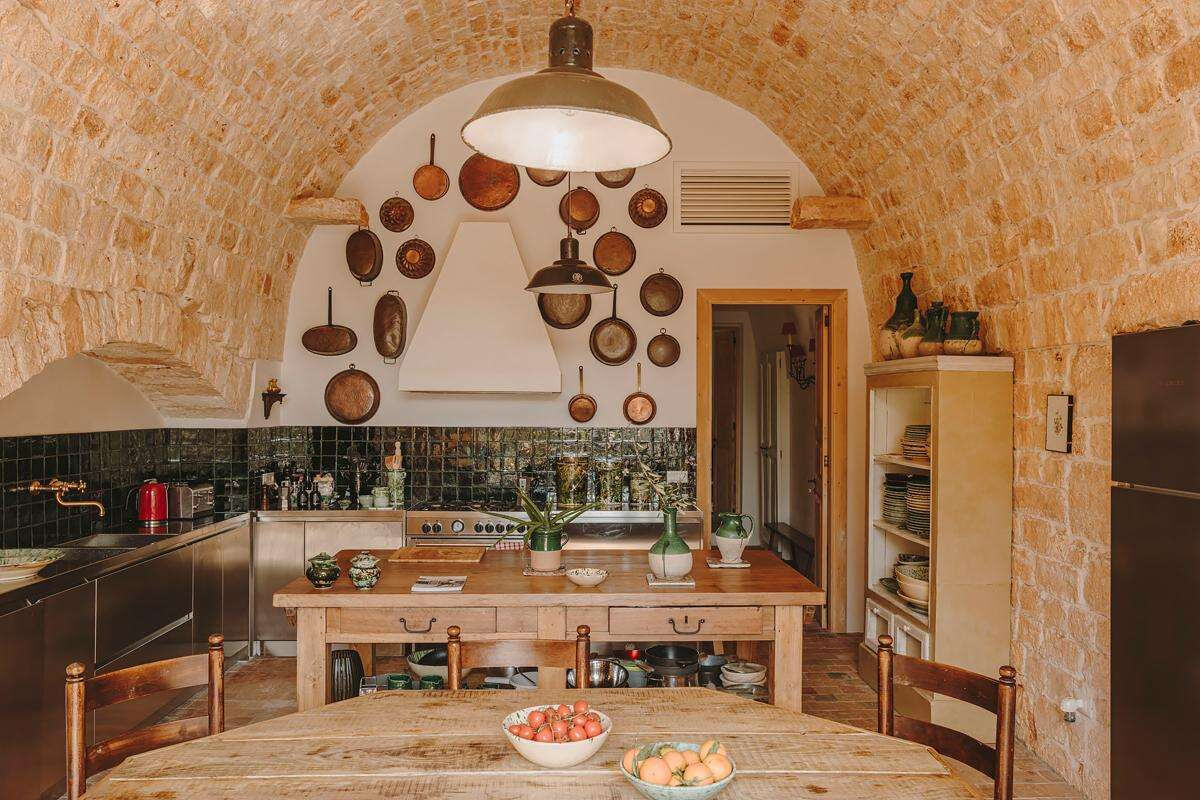 cuisine décoration rustique chic Casa Olivetta