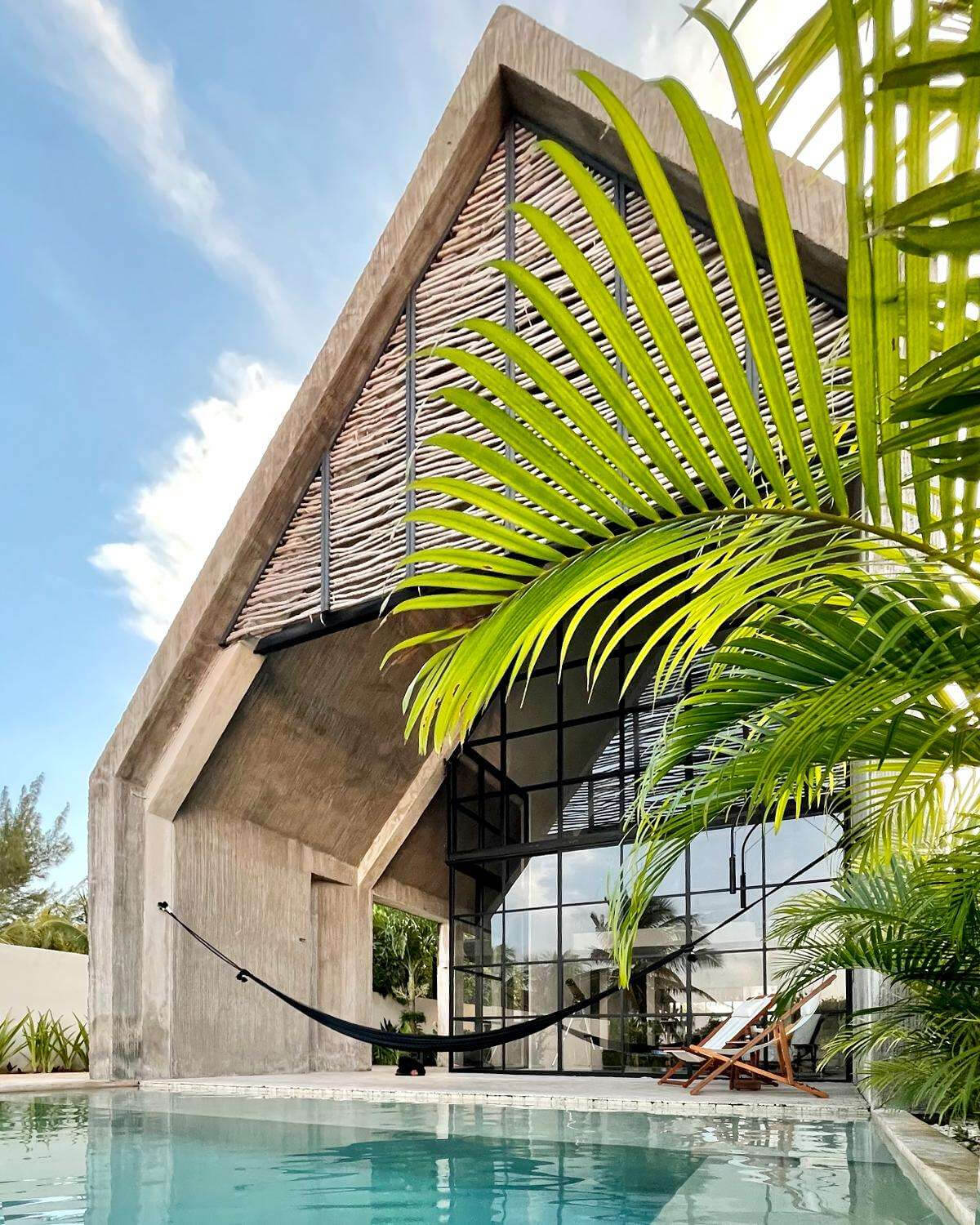 terrasse maison architecte avec piscine Mexique