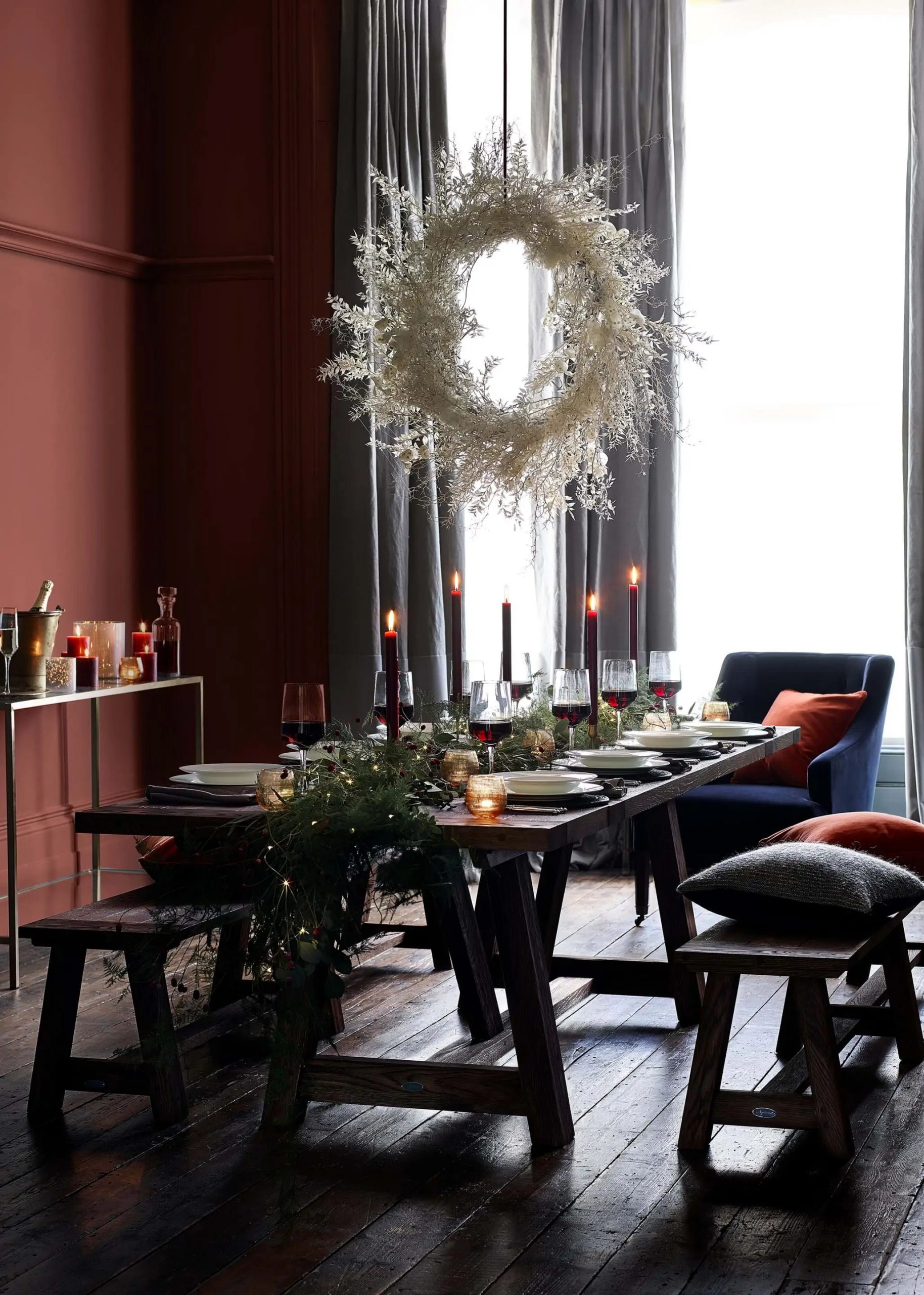 salle à manger avec décoration Noël
