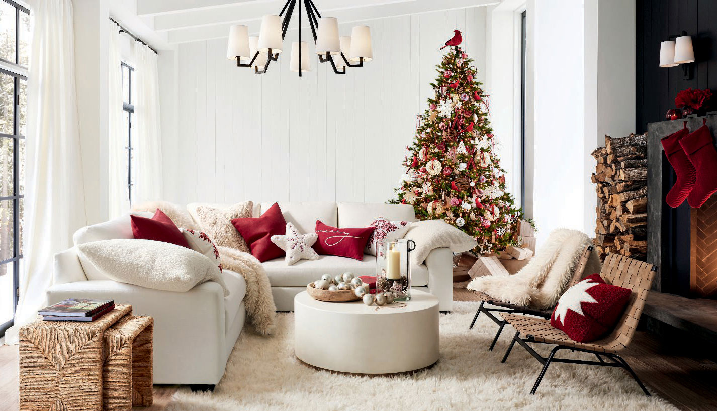 salon avec décoration de Noël