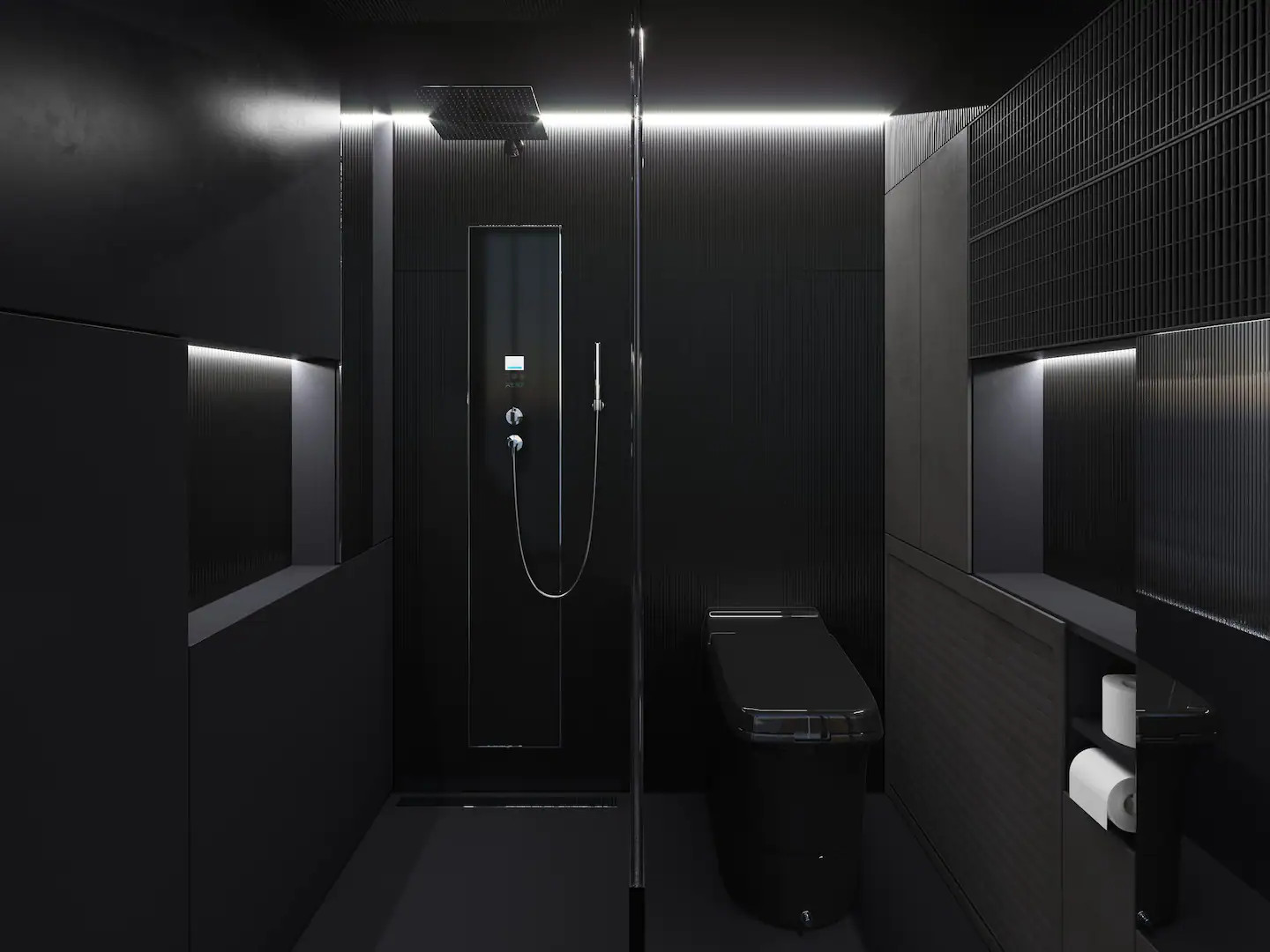 salle de bain design noir