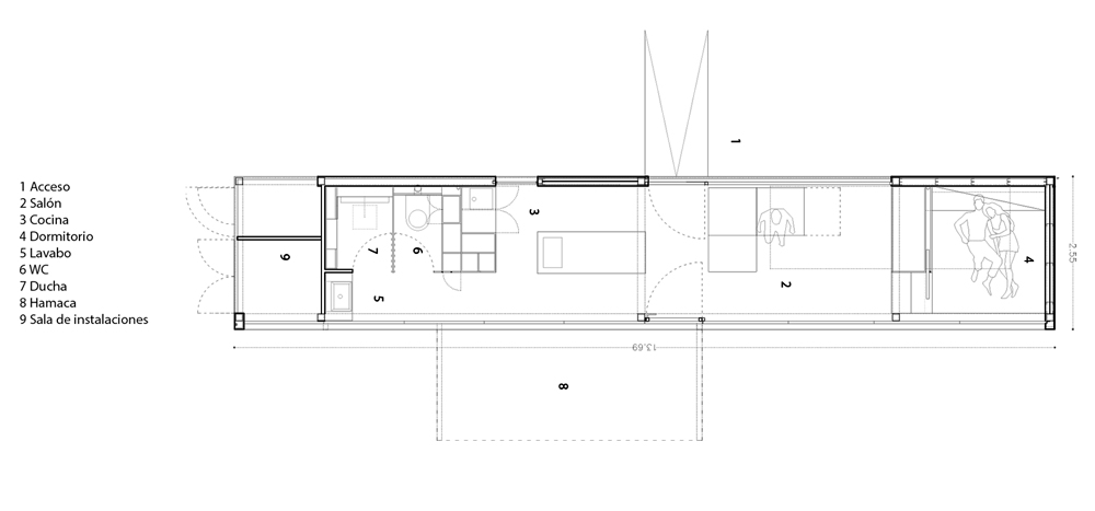 plan mini maison design 35m2