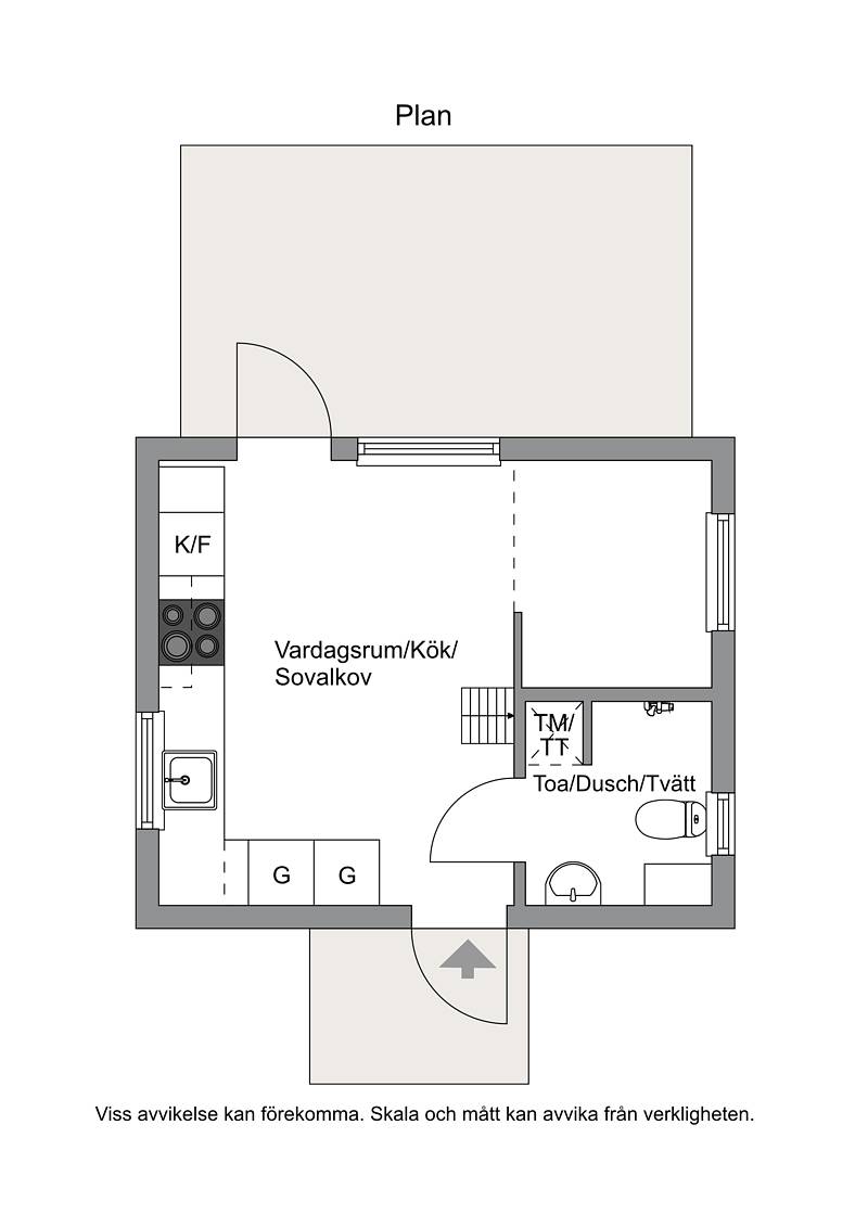 plan mini maison 26m2
