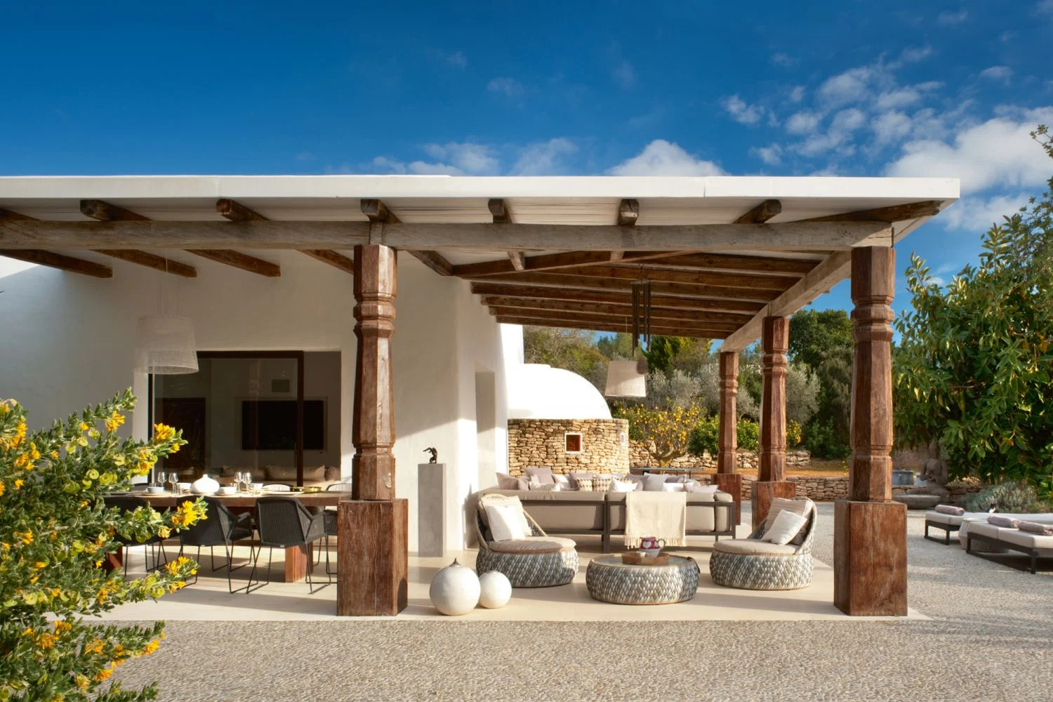 terrasse abritée maison Ibiza