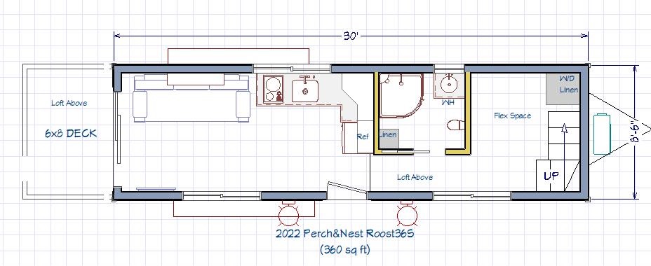 plan tiny house 34m2