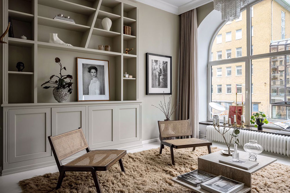 Vastes espaces dans un appartement de 65m2 à la décoration sobre