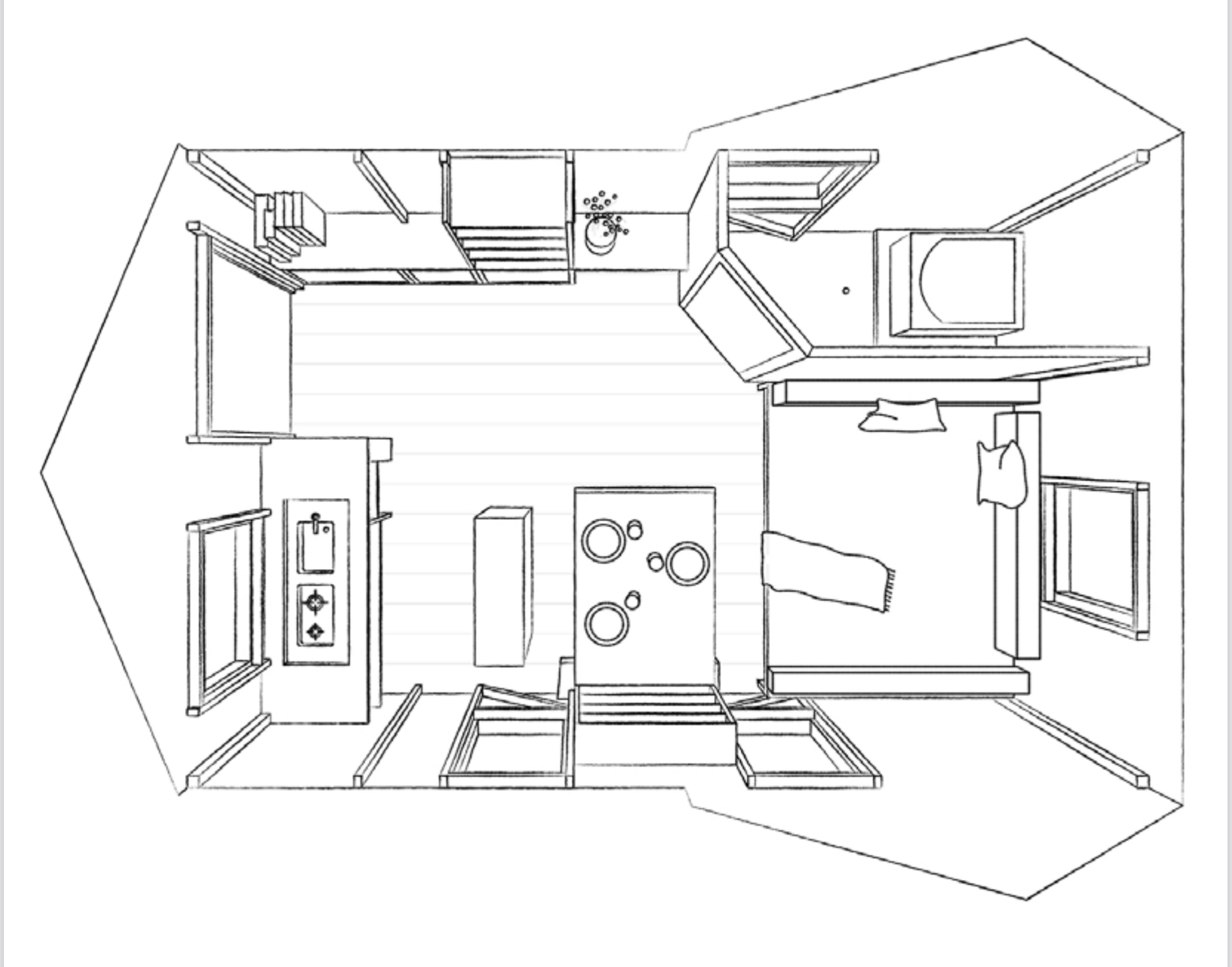 plan Tiny House Cahute 8m2