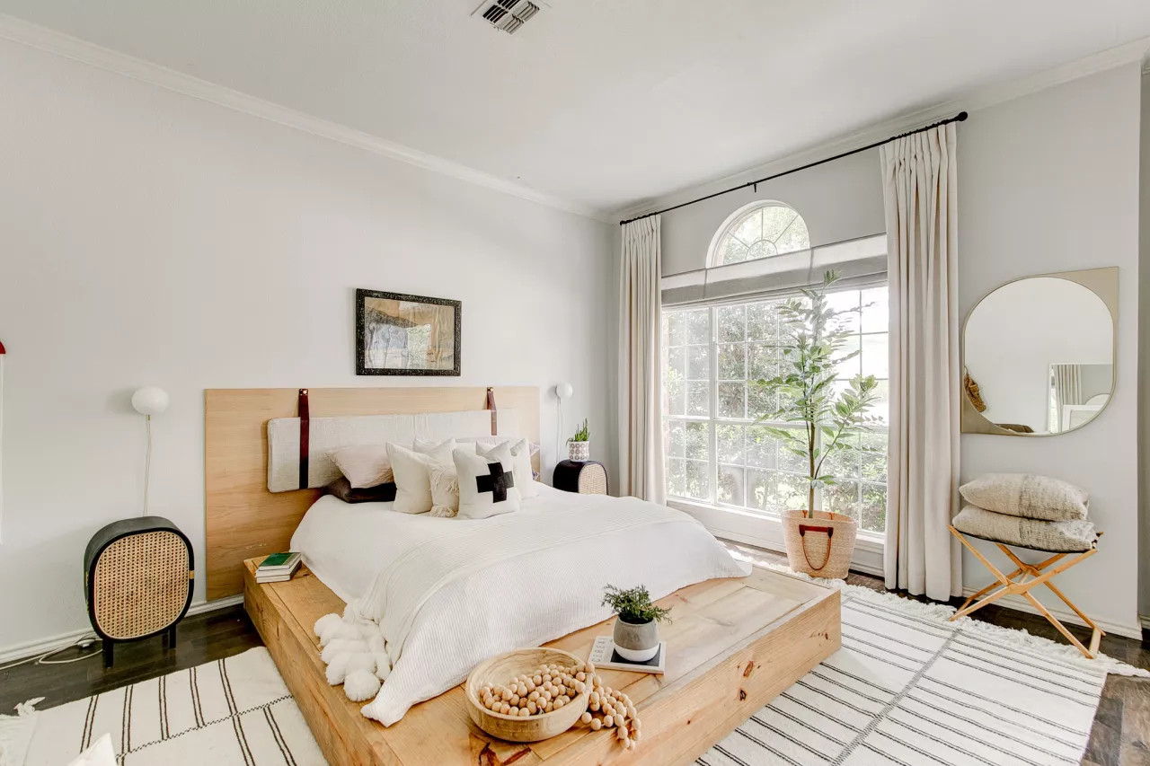 chambre décoration naturelle avec lit estrade