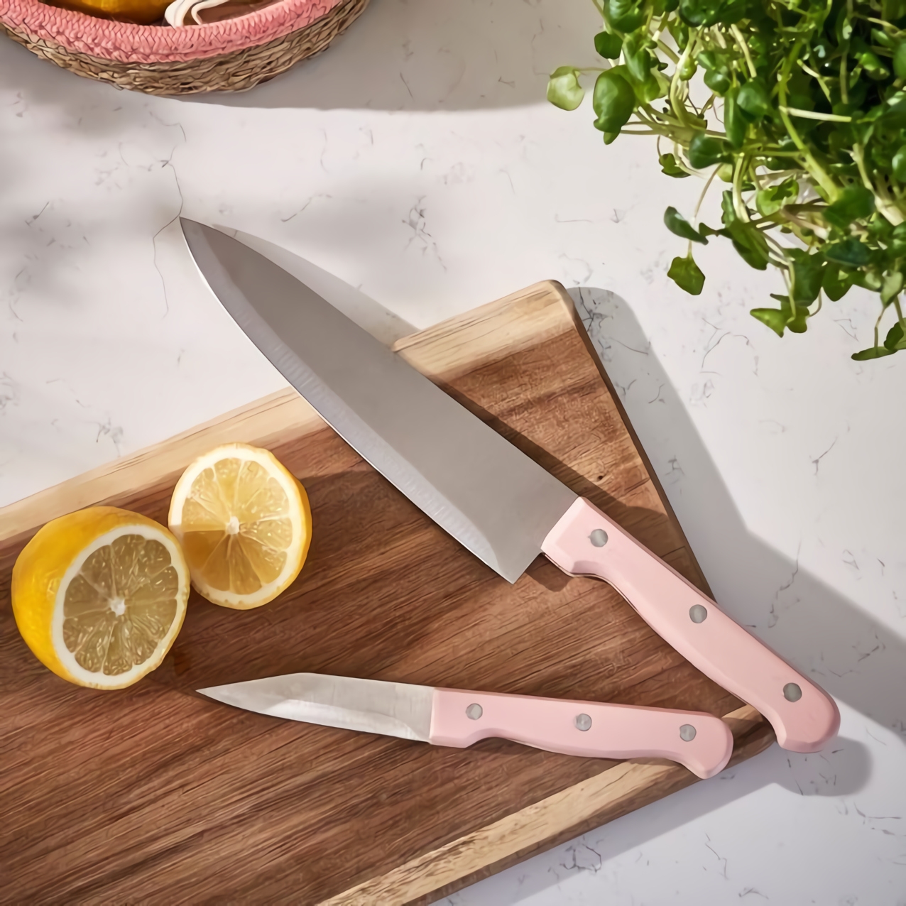 couteau de cuisine rose