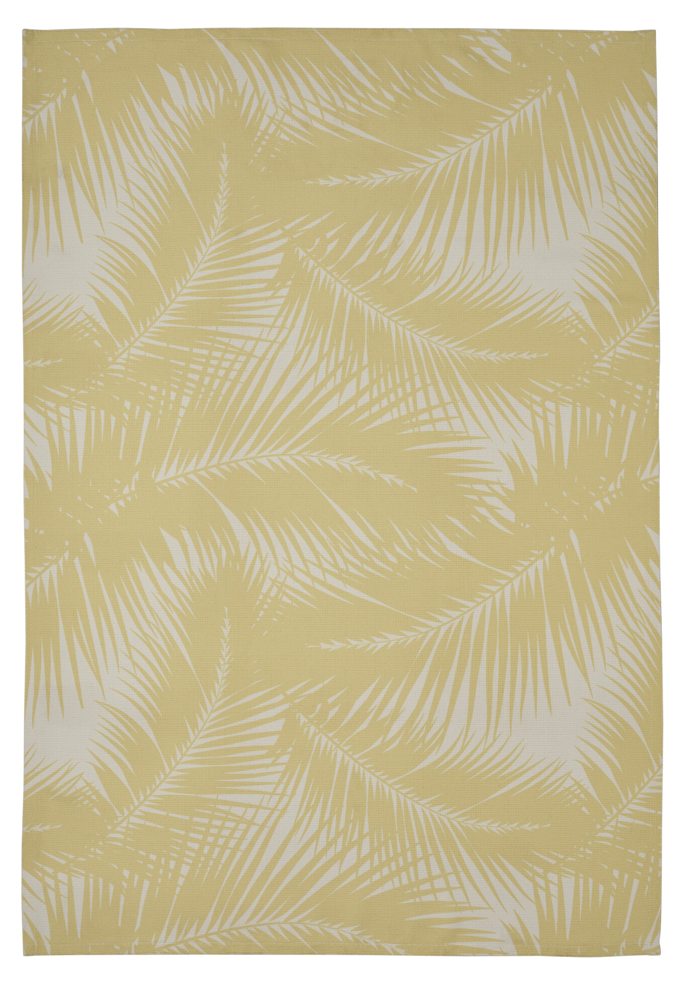 tapis jaune avec motifs palmiers