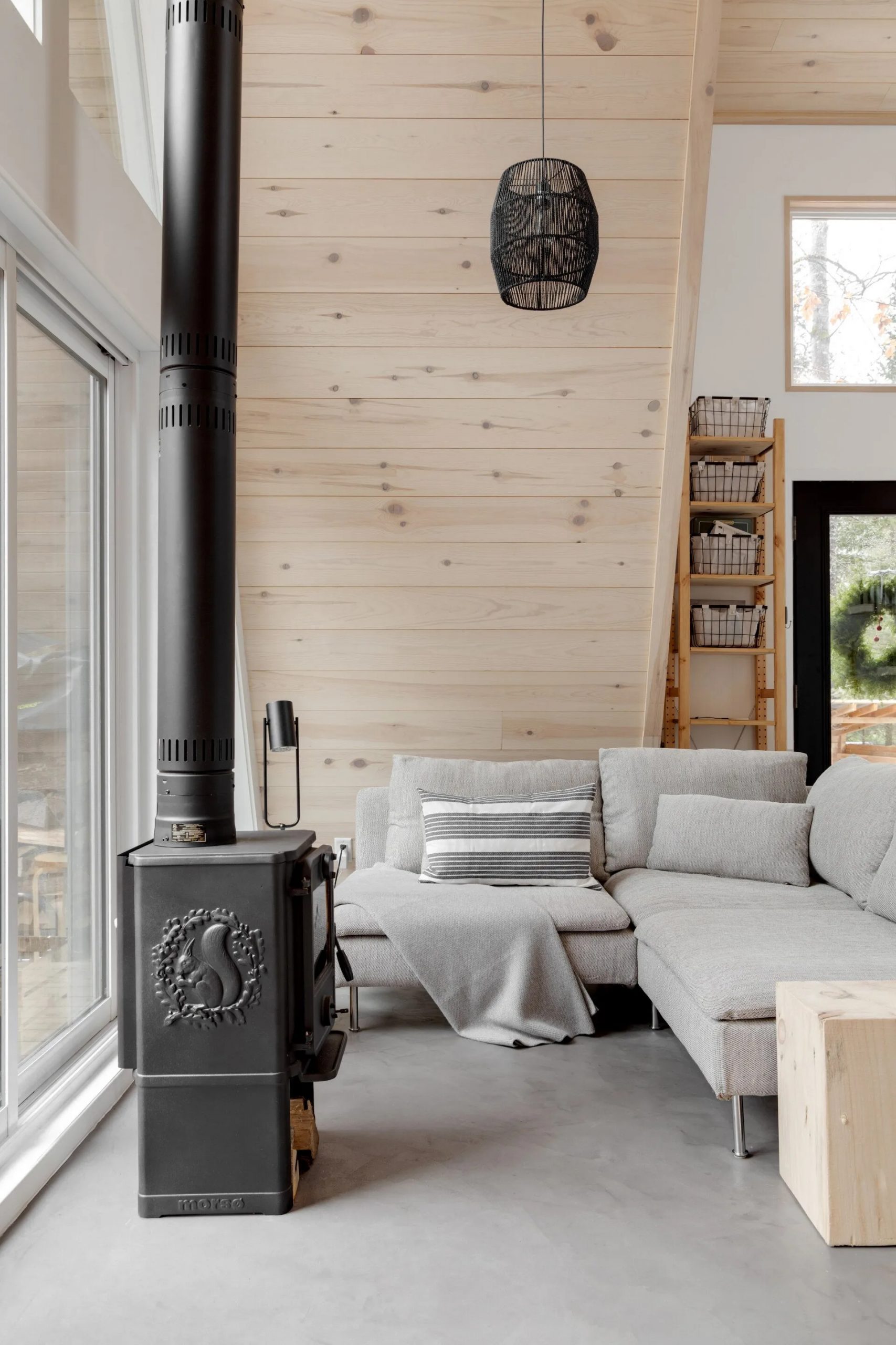 salon maison en bois décoration design