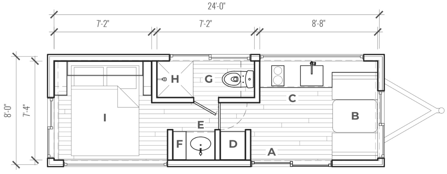 plan mini maison design 18m2
