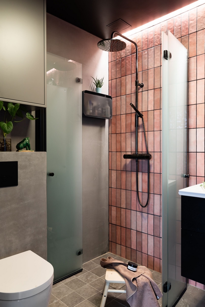 salle de bain terracotta décoration contemporaine