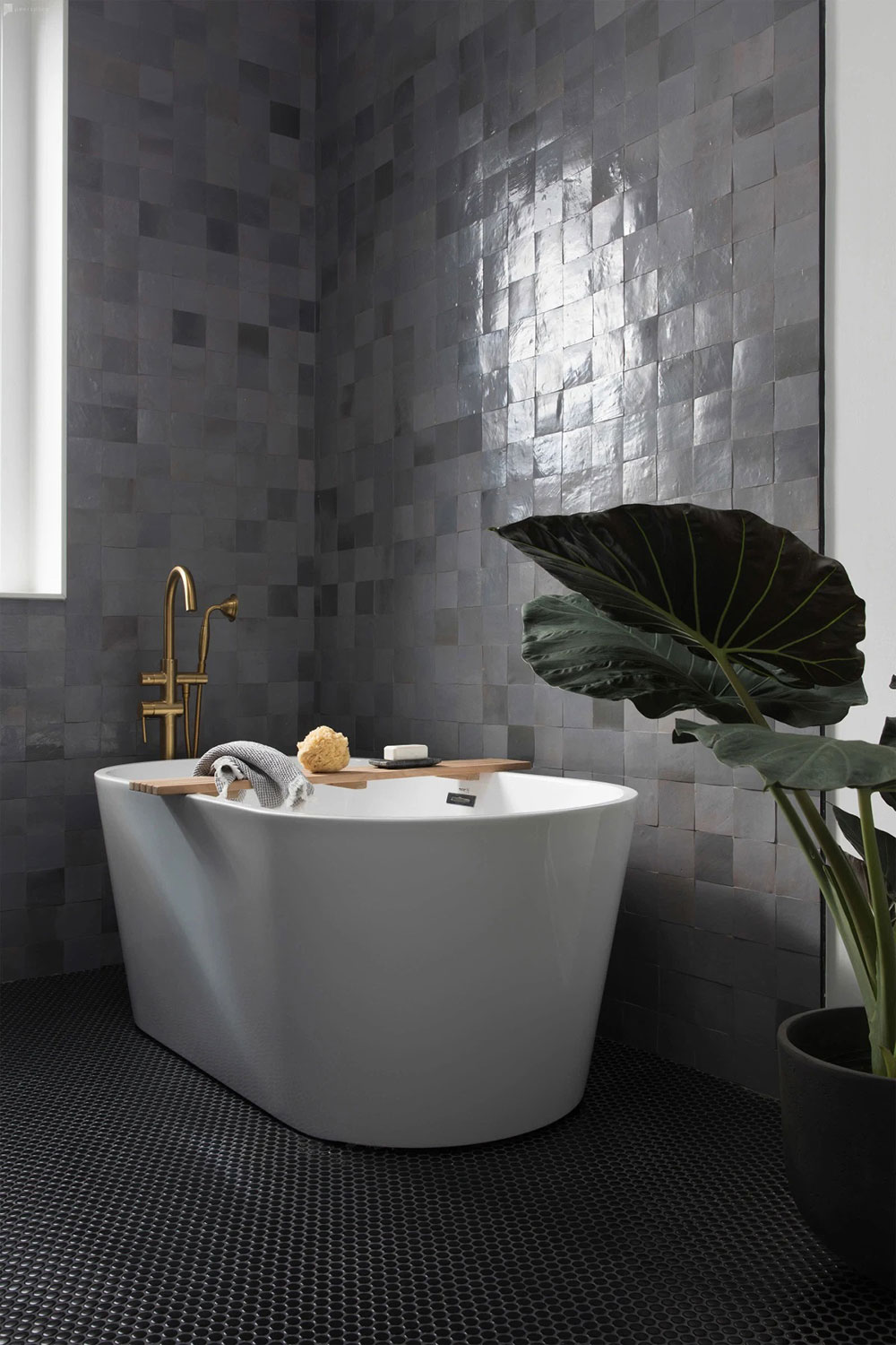 salle de bain design zelliges grises