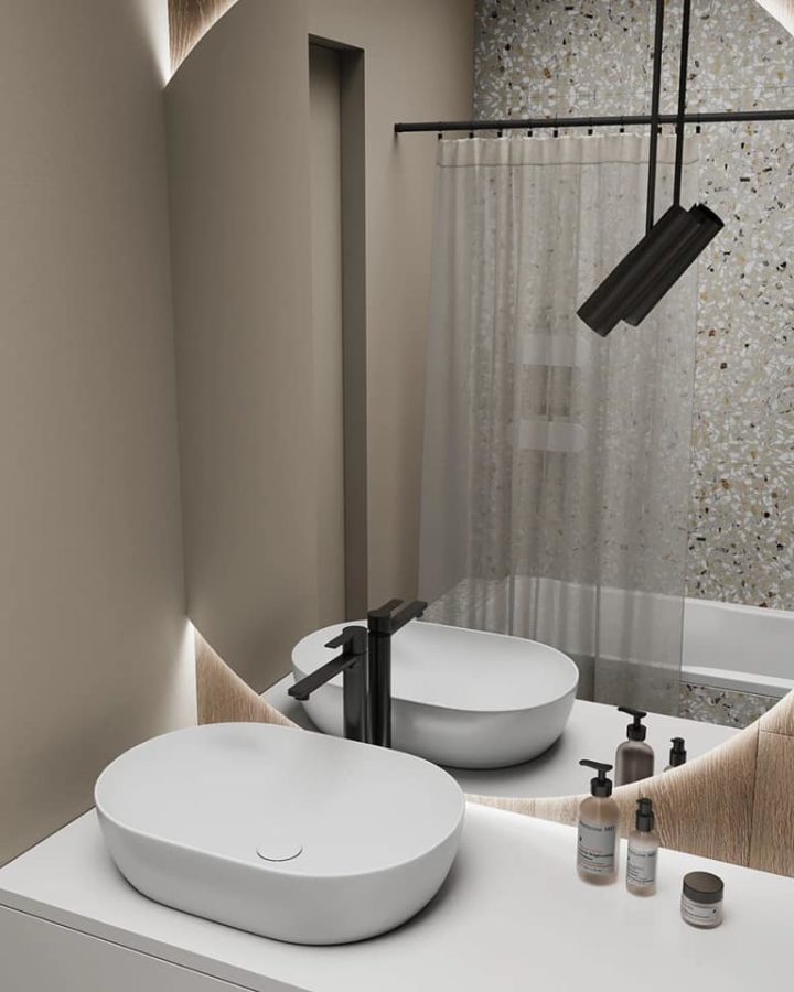 salle de bain avec vasque design