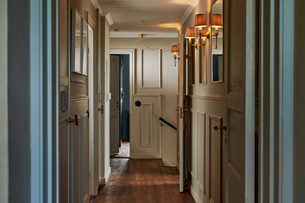 hallway with moldings 