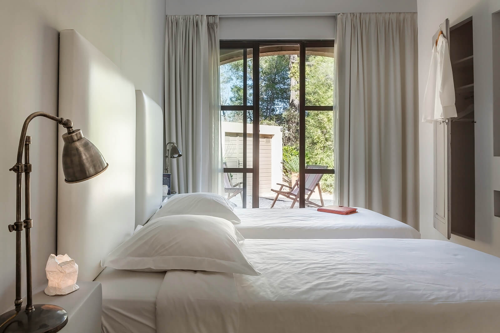 minimalist bedroom renovated Provence stone house
