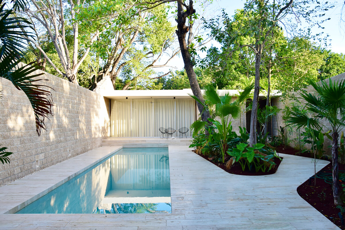 jardin minimaliste avec piscine