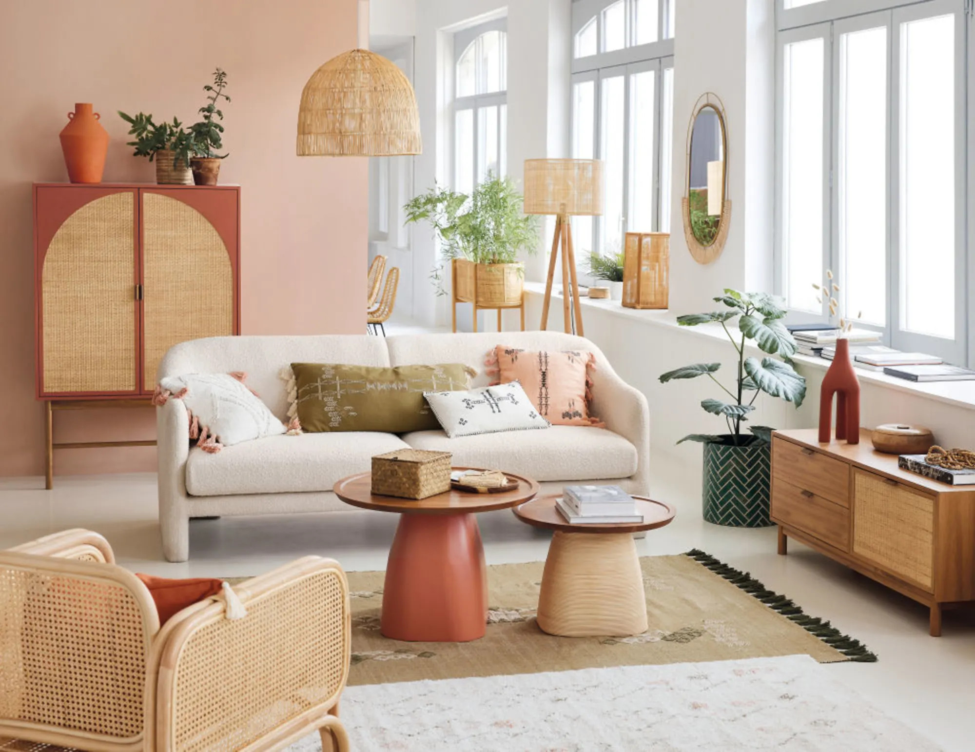 terracotta living room decoration Maisons du Monde catalog 2023