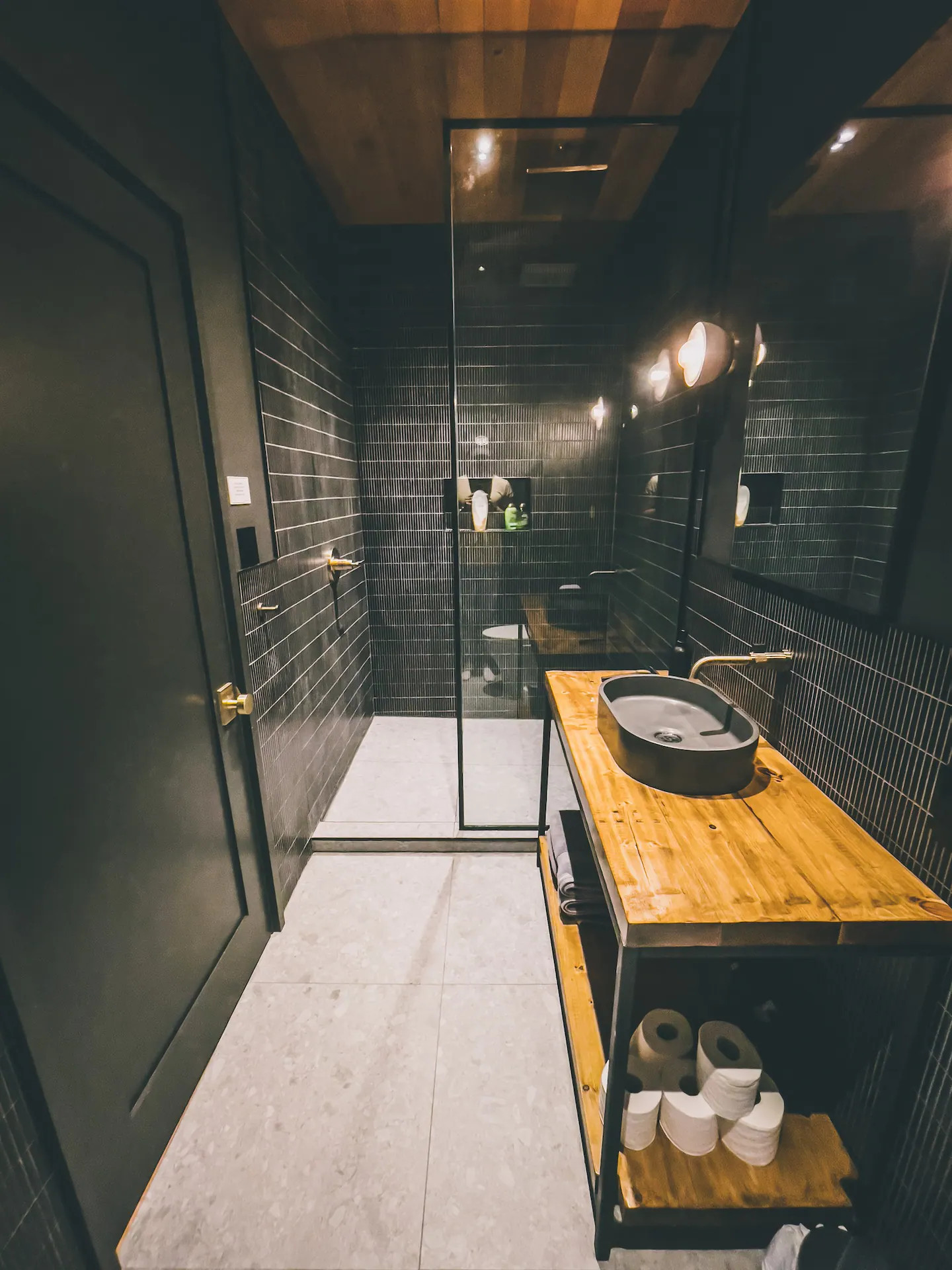 black designer bathroom
