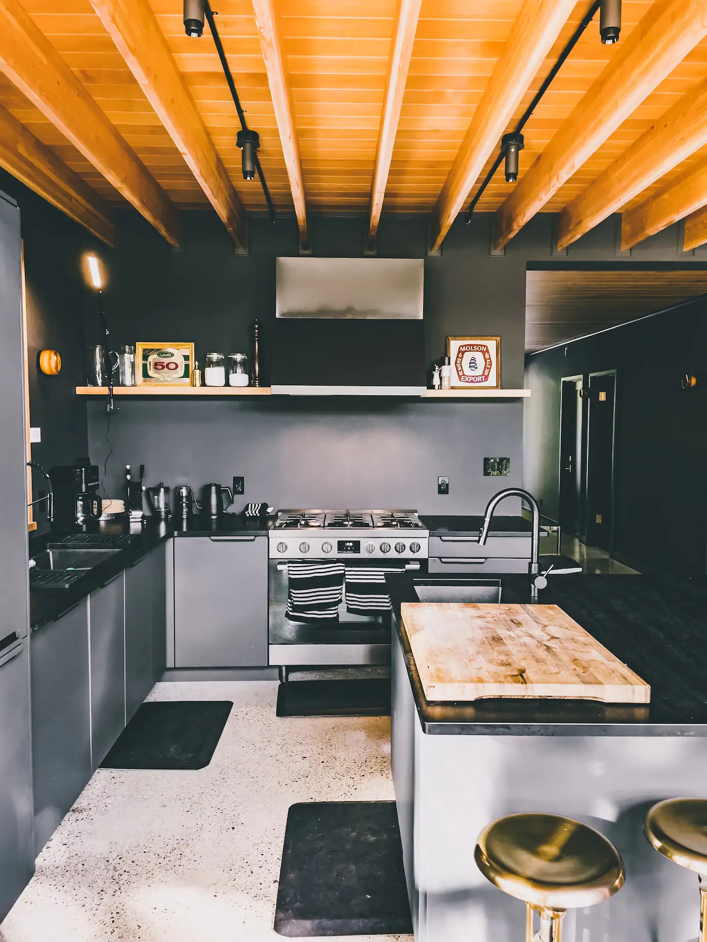 black designer kitchen