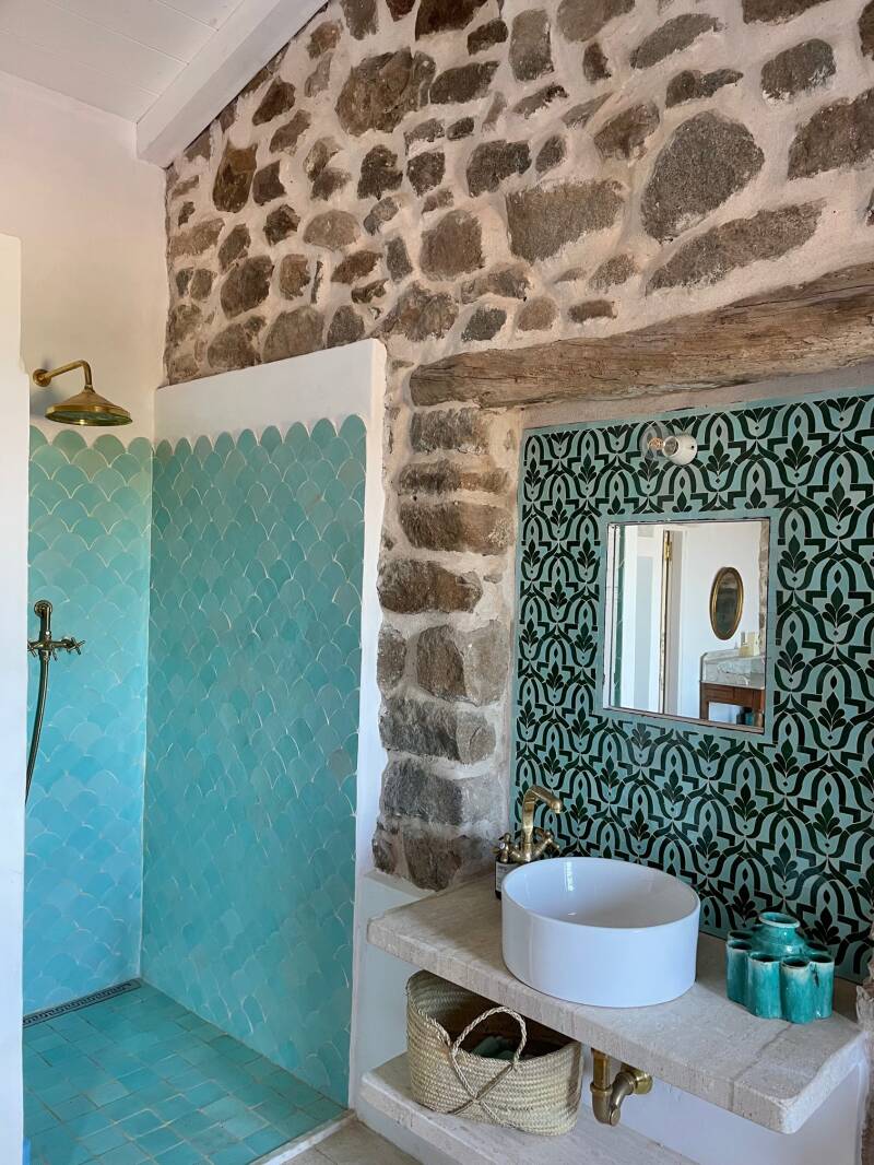 salle de bain zelliges turquoises Lu Cannicsioni
