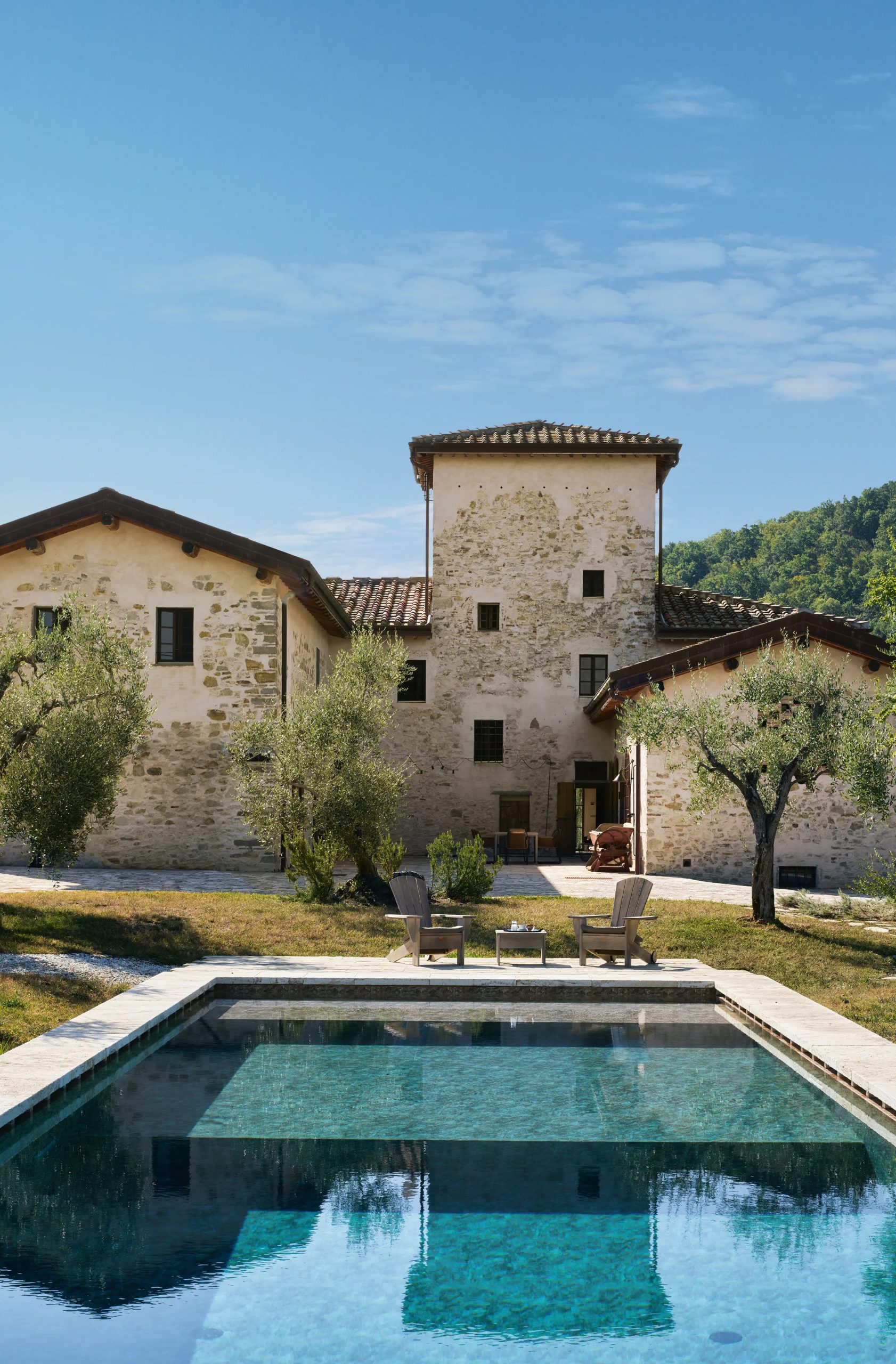 maison en pierres Toscane avec piscine