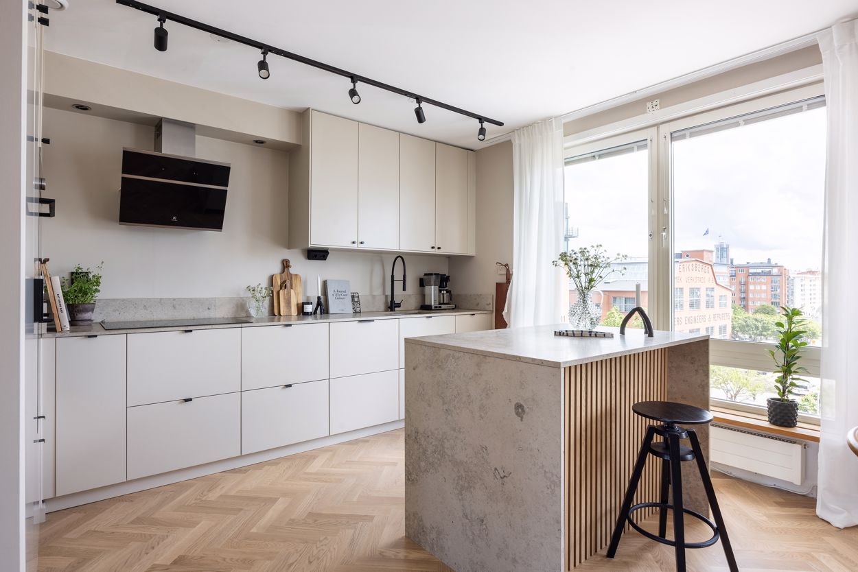 gray designer kitchen